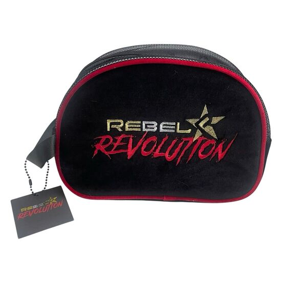 Rebel Revolution Cheer Shoe Bag Black Velour Sport Carrying Purse NWT - Bag Only - Picture 1 of 8